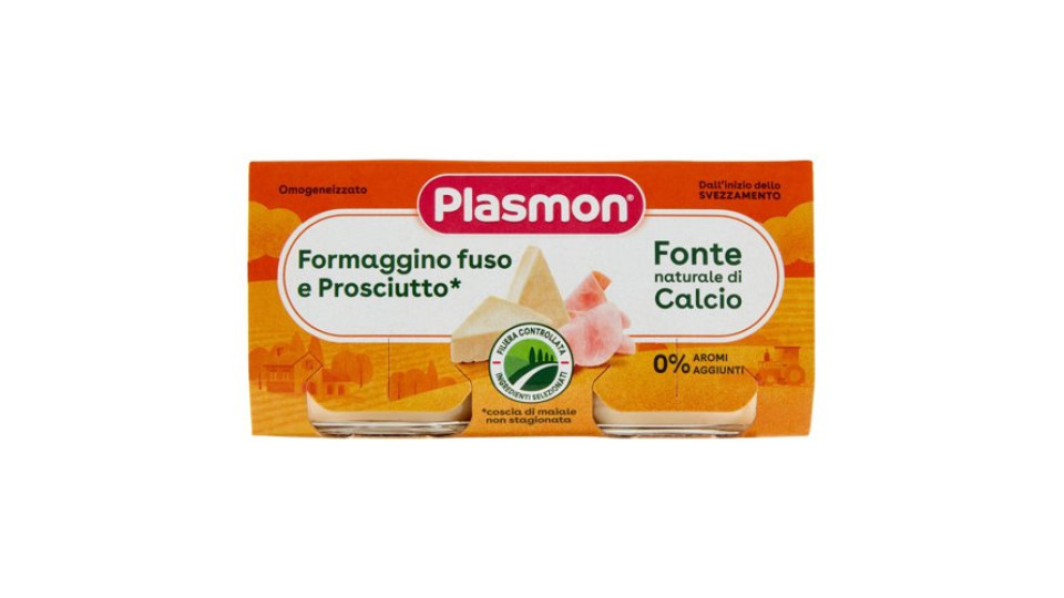 Plasmon Omogeneizzato Formaggino fuso e Prosciutto* 2 x 80 g