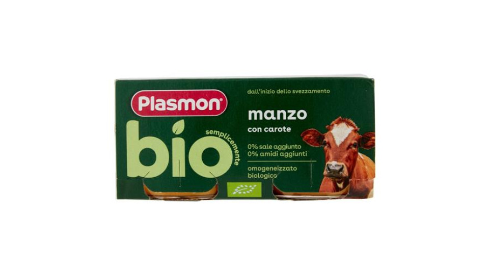 Plasmon semplicemente bio manzo con carote 2 x 80 g