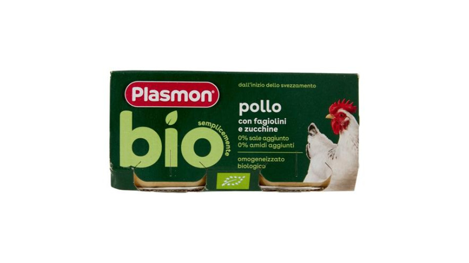 Plasmon semplicemente bio pollo con fagiolini e zucchine 2 x 80 g