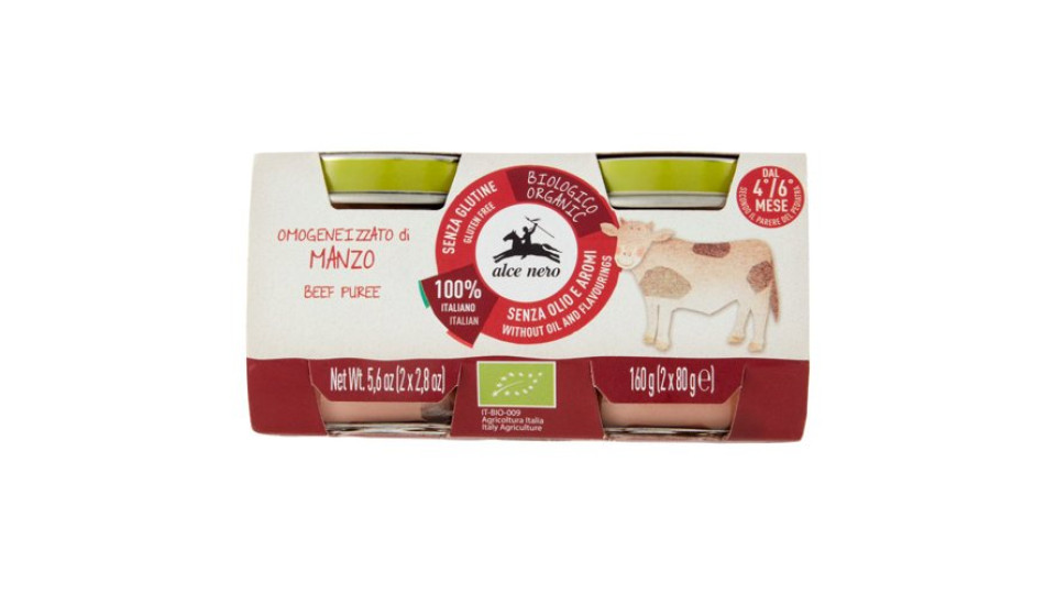 alce nero Omogeneizzato di Manzo 2 x 80 g