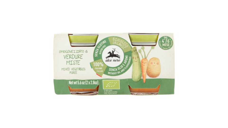 alce nero Omogeneizzato di Verdure Miste 2 x 80 g