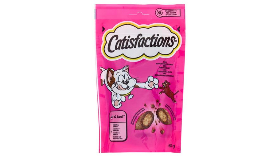 Catisfactions Snack Gatto con Appetitoso Manzo 60 g