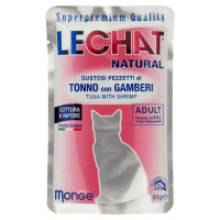 LeChat Natural Gustosi Pezzetti di Tonno con Gamberi 80 g