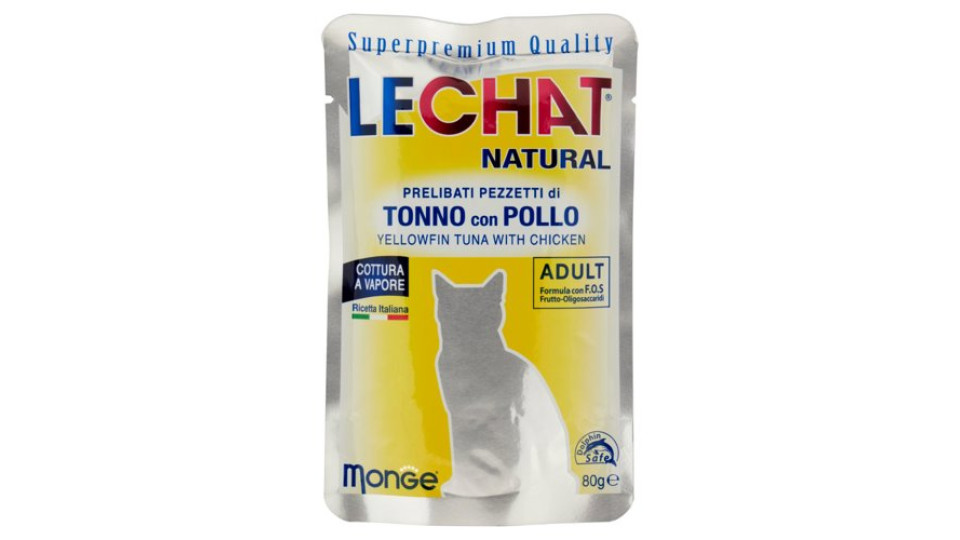 LeChat Natural Prelibati Pezzetti di Tonno con Pollo 80 g