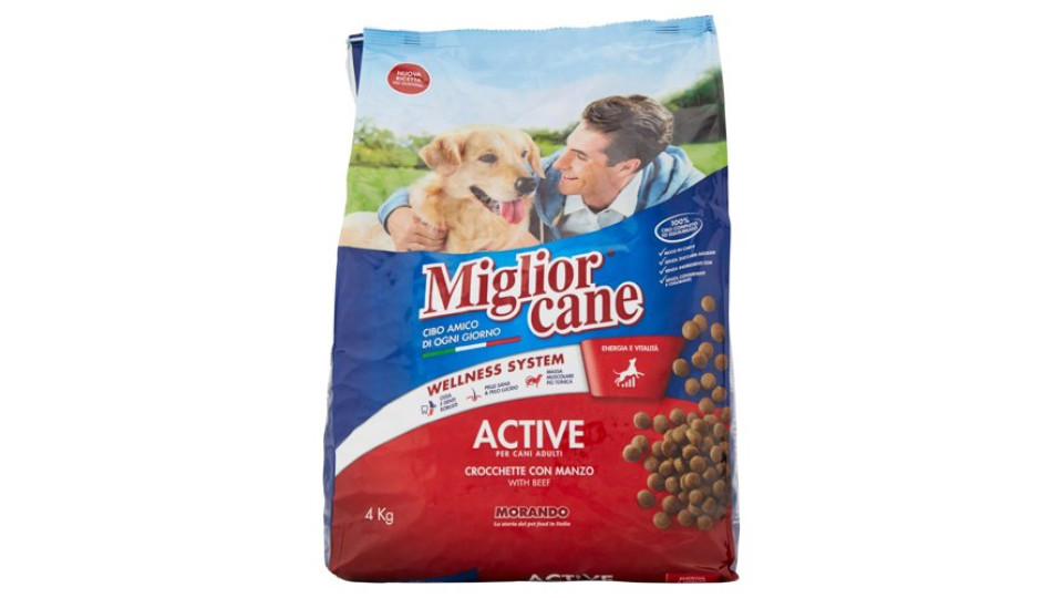Migliorcane Active Crocchette con Manzo 4 kg