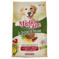 Migliorcane Le Specialità Italiane Appetitose Crocchette con Manzo e Verdure per Cane Adulto 2,5 KG