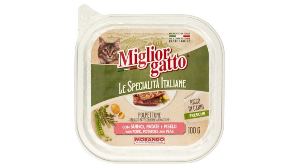 Migliorgatto Le Specialità Italiane Polpettone con Suino, Patate e Piselli 100 G