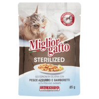 Migliorgatto Sterilized Bocconcini in Gelatina con Pesce Azzurro e Gamberetti 85 g