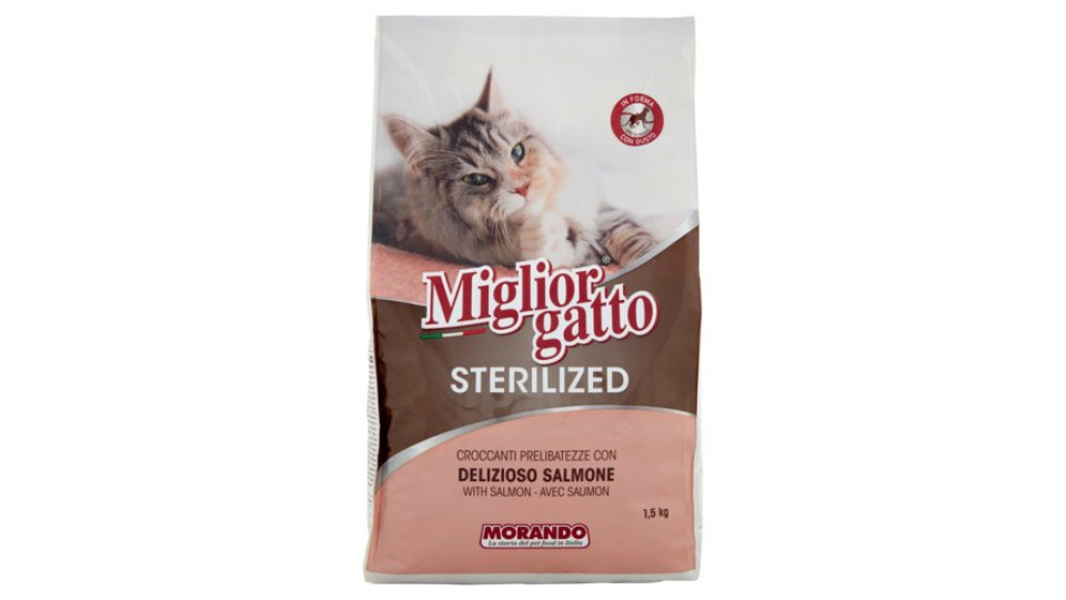 Migliorgatto Sterilized Croccanti Prelibatezze con Delizioso Salmone 1,5 kg