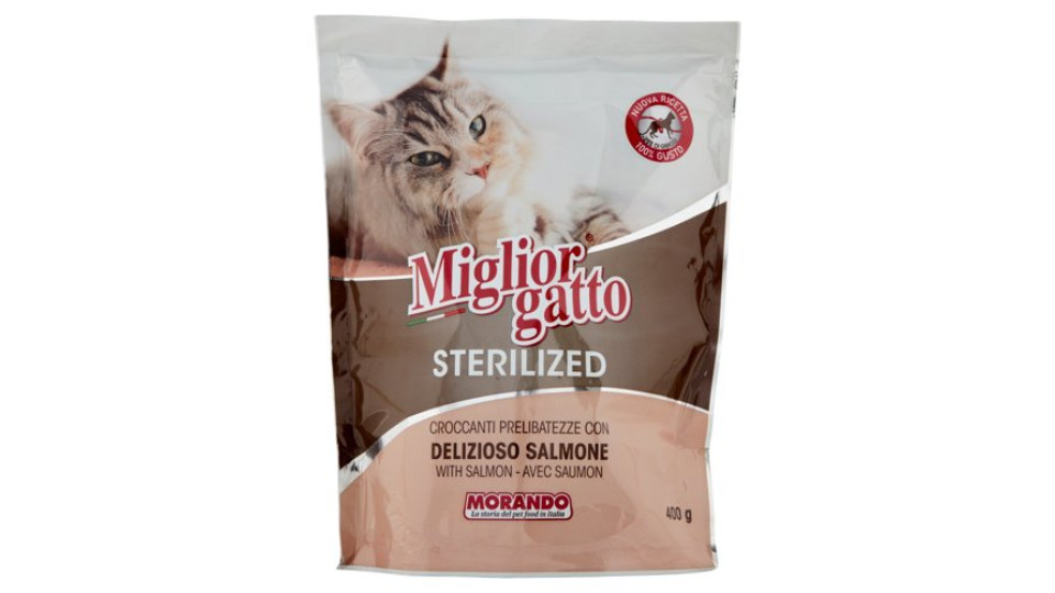 Migliorgatto Sterilized Croccanti Prelibatezze con Delizioso Salmone 400 g