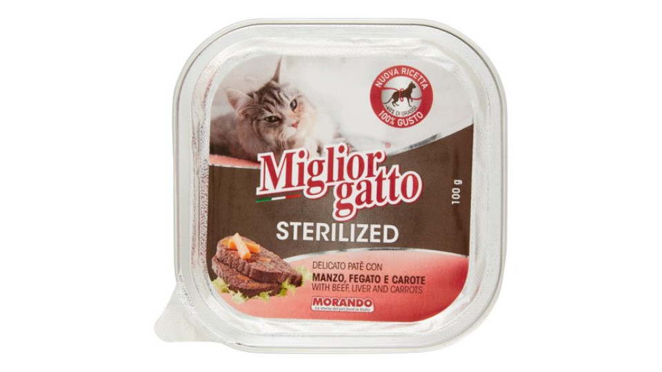 Migliorgatto Sterilized Delicato Patè con Manzo, Fegato e Carote 100 g