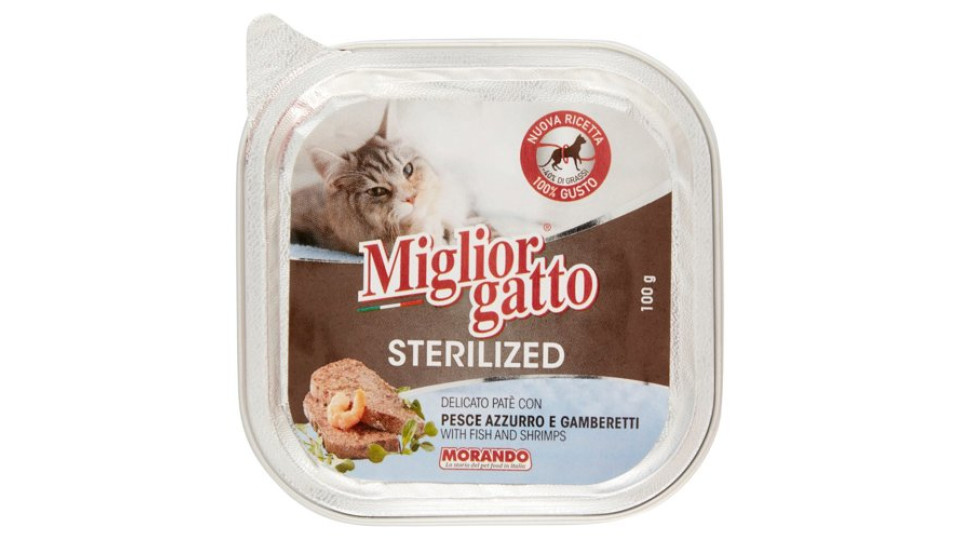 Migliorgatto Sterilized Delicato Patè con Pesce Azzurro e Gamberetti 100 g