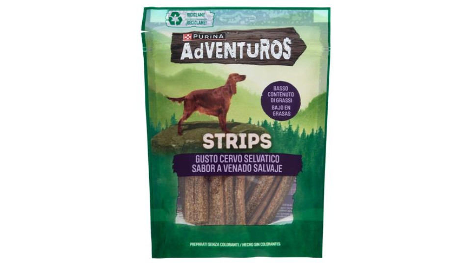 Purina Adventuros Cane Strips Snack Cane al gusto cervo 90 g