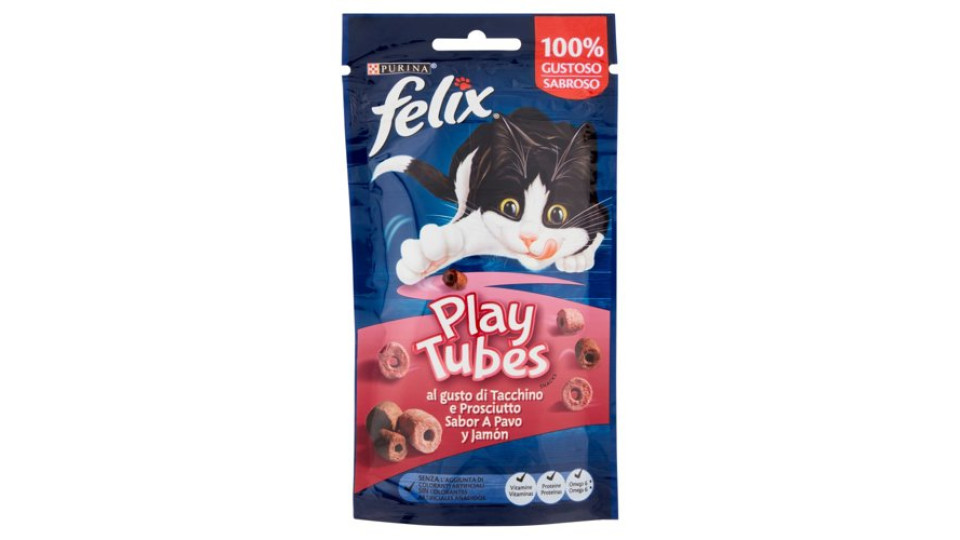 Purina Felix Playtubes Snack Gatto Tacchino e Prosciutto 50g
