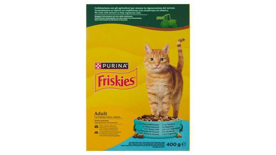 Purina Friskies Adult Cibo per Gatti con Salmone e con Verdure 400 g