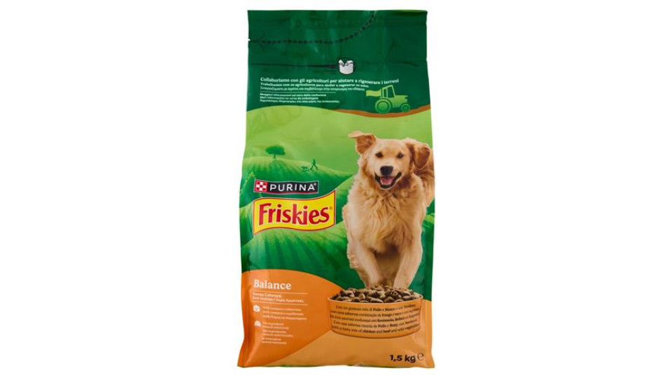 Purina Friskies Balance Crocchette per Cani con Pollo e Manzo e con verdure 1,5 kg