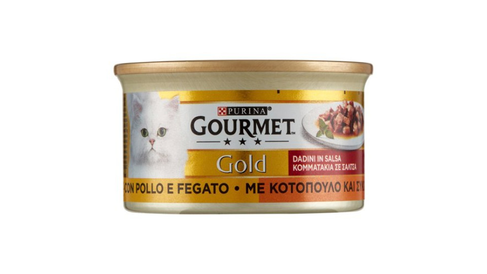 Purina Gourmet Gold Dadini in salsa Cibo Umido per Gatti con Pollo e Fegato 85g