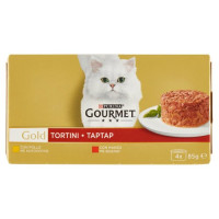 Purina Gourmet Gold Tortini Cibo Umido per Gatti con Manzo e Pollo 4x85g
