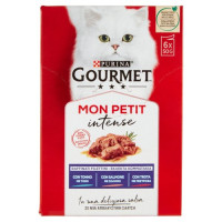 Purina Gourmet Mon Petit Cibo Umido per Gatti con Tonno, Salmone e Trota 6x50g