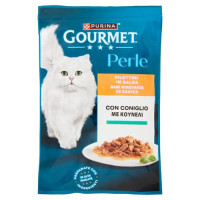Purina Gourmet Perle Filettini in Salsa Cibo Umido per Gatti con Coniglio 85g