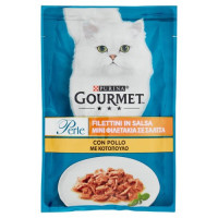 Purina Gourmet Perle Filettini in Salsa Cibo Umido per Gatti con Pollo 85g