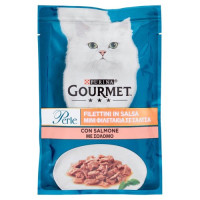 Purina Gourmet Perle Filettini in Salsa Cibo Umido per Gatti con Salmone 85g