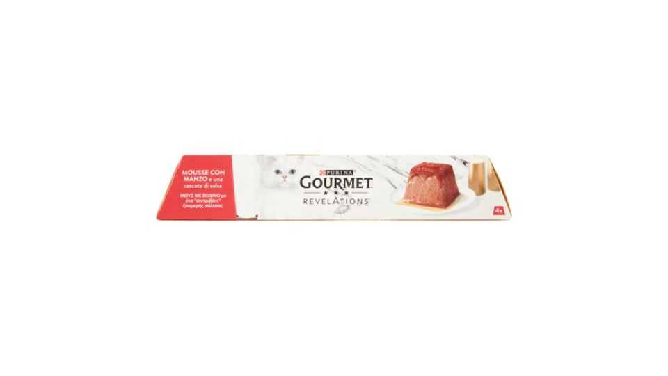 Purina Gourmet Revelations mousse gatto con manzo 4x57g