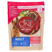 Purina One Mini <10kg Crocchette per Cani Adult Ricco in Manzo con Riso 800g