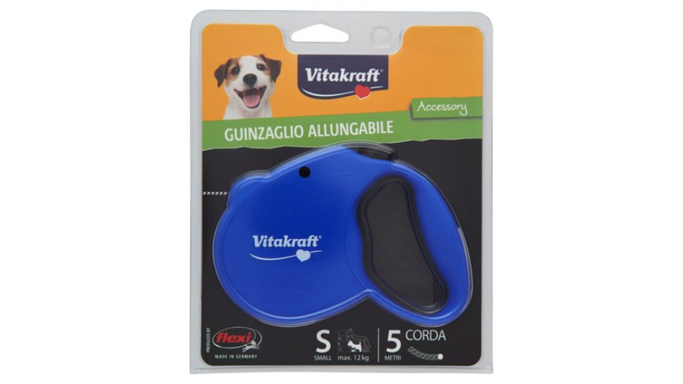 Vitakraft Accessory Guinzaglio Allungabile 5 Metri Corda S Small max 12 kg