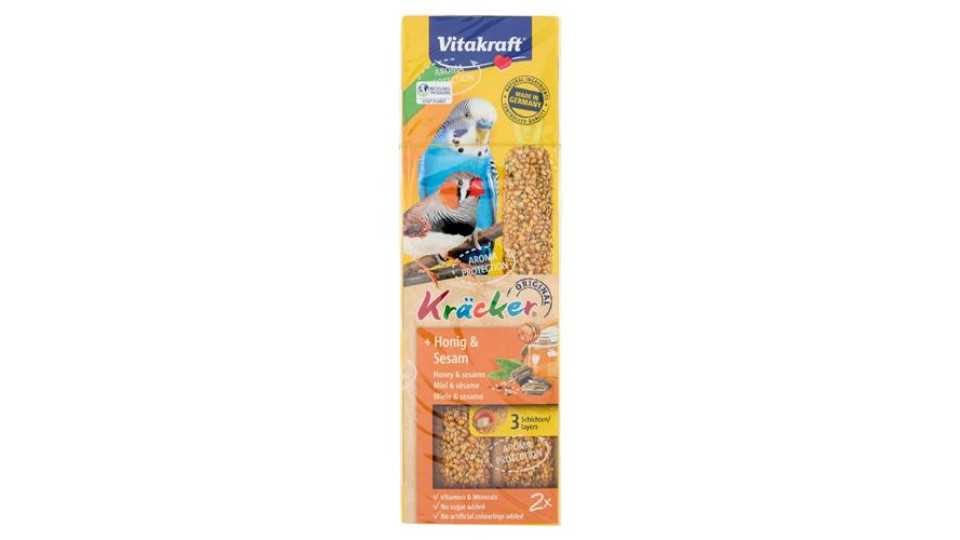 Vitakraft Kräcker Original + Miele & sesamo pappagallini ondulati 2 pezzi 60 g