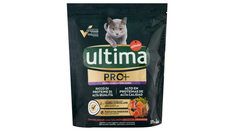 ultima Cat Pro+ Sterilizzati con Salmone 375 g