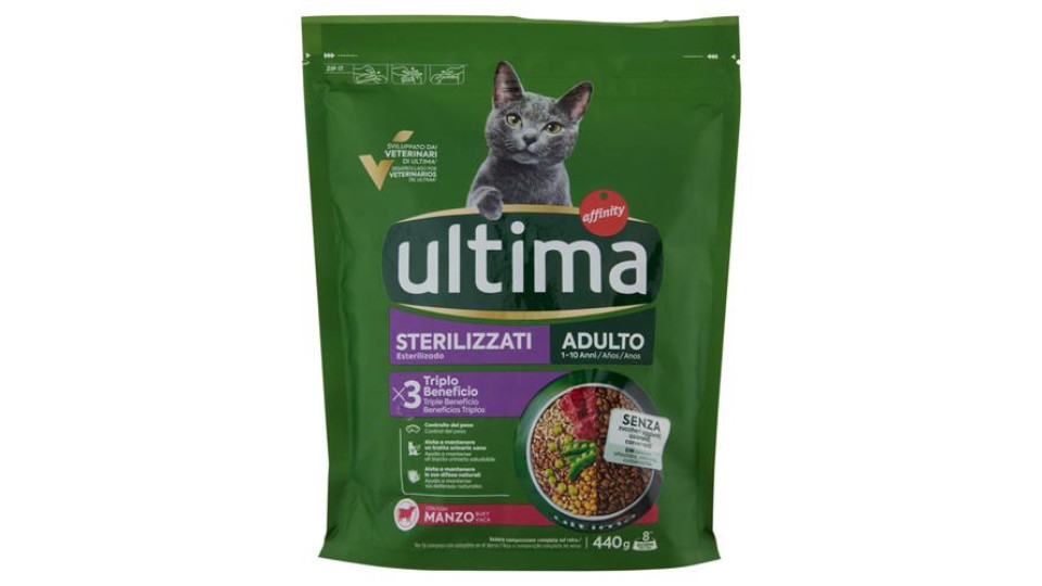 ultima Cat Sterilizzati Adulto 1-10 Anni Manzo 440 g