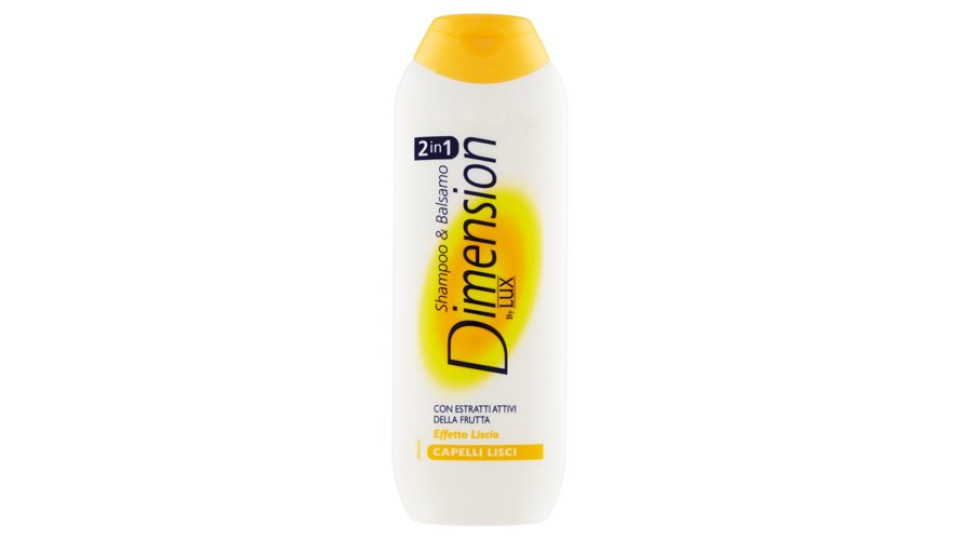 Dimension by Lux Shampoo & Balsamo 2in1 con Estratti Attivi della Frutta Capelli Lisci 250 ml
