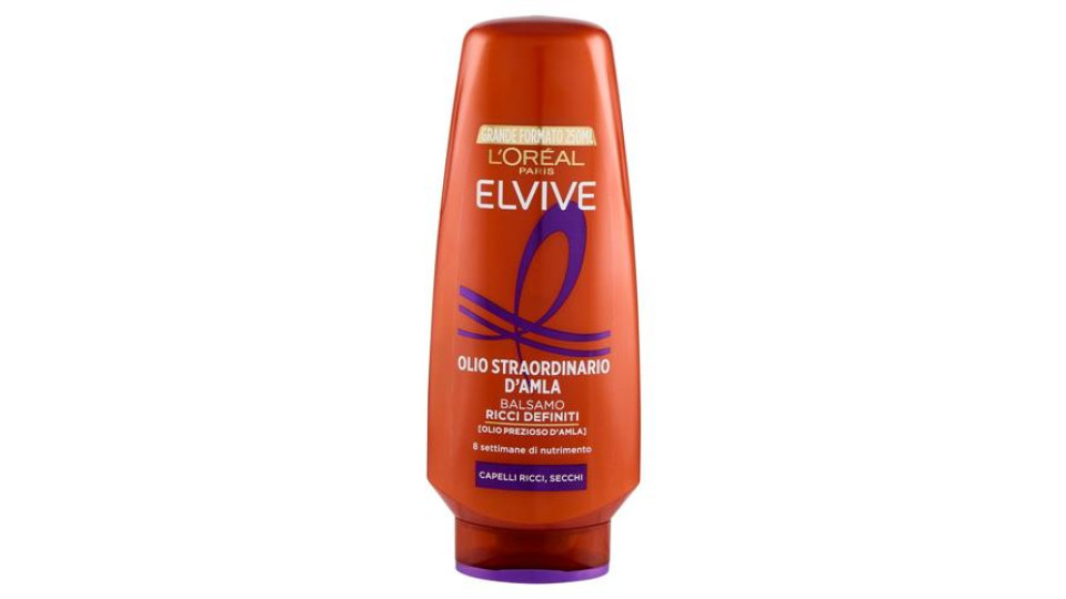 Elvive Olio Straordinario d'Amla Balsamo Ricci Definiti, per Capelli Ricci, Secchi, 250 ml