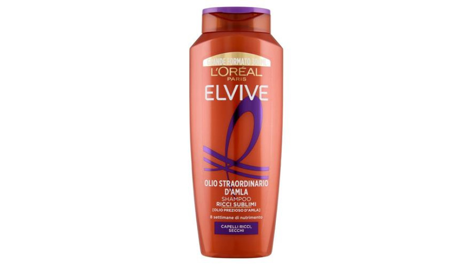 Elvive Olio Straordinario d'Amla Shampoo Ricci Sublimi, per Capelli Ricci, Secchi, 300 ml