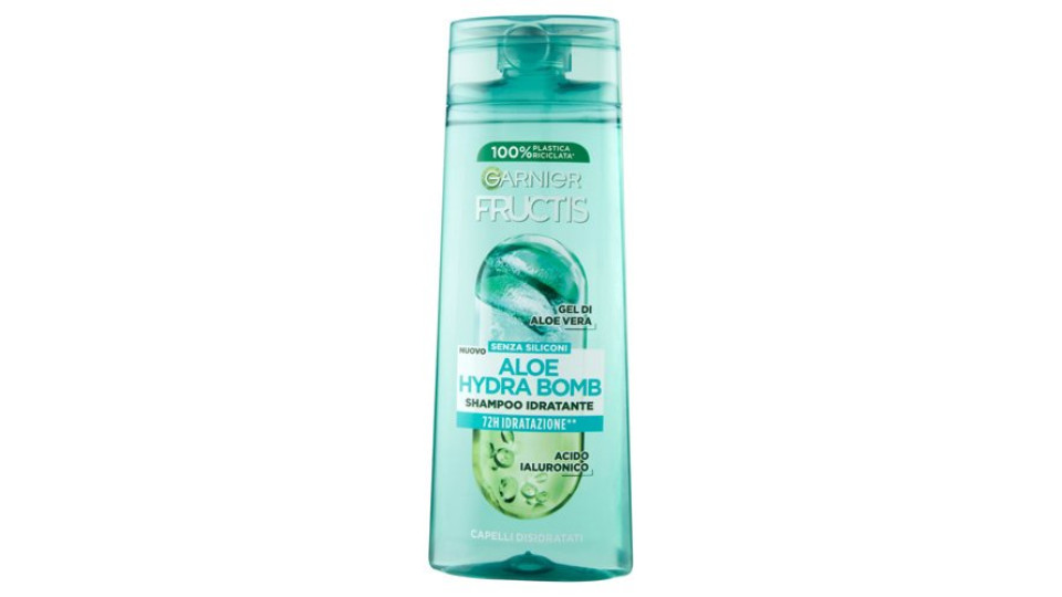 Garnier Fructis Shampoo Aloe Hydra Bomb, shampoo idratante per capelli disidratati, 250 ml