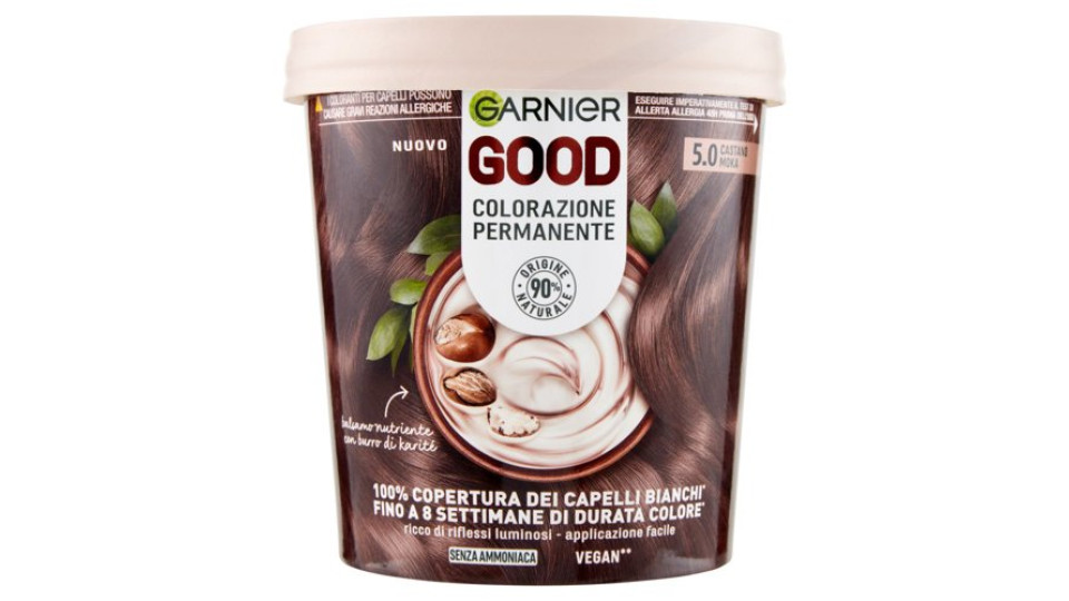 Garnier GOOD 5.5 Castano Ramato, colorazione permanente senza ammoniaca, 90% di origine naturale