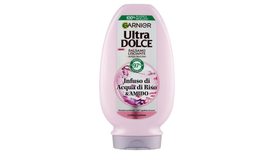Garnier Ultra Dolce Infuso di Acqua di Riso & Amido, Balsamo Lisciante 200 ml