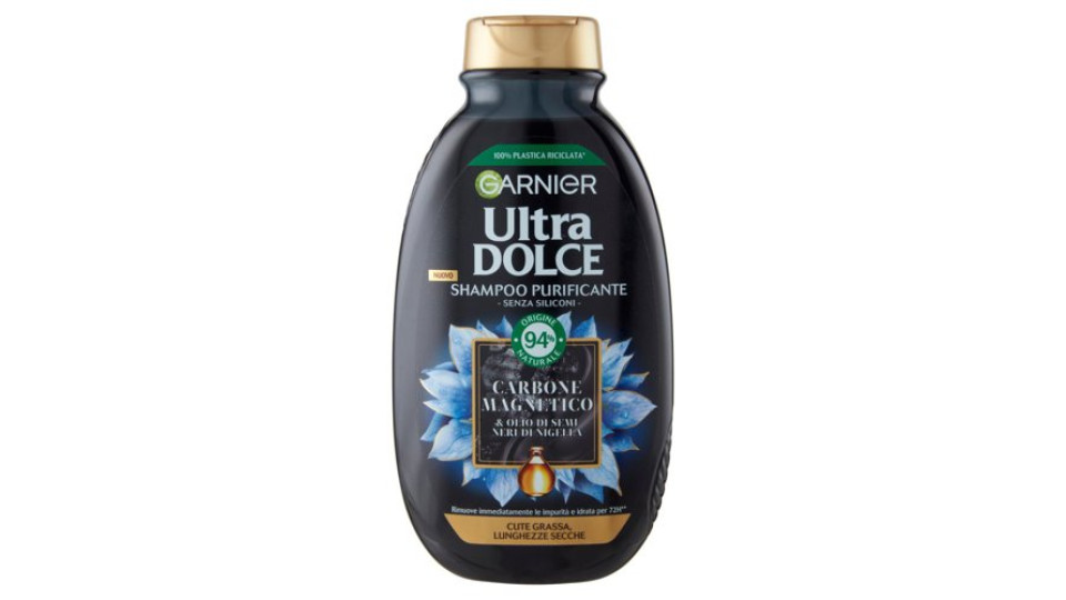 Garnier Ultra Dolce Shampoo Purificante e Idratante Carbone Magnetico, 250 ml