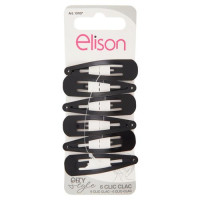 elison City Style Clilc Clac Small Black 6 pz