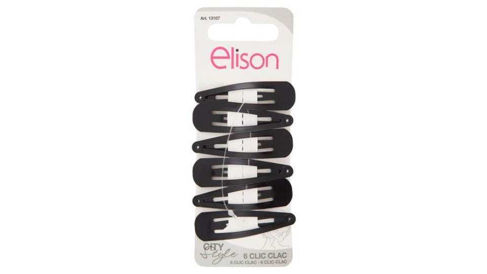 elison City Style Clilc Clac Small Black 6 pz