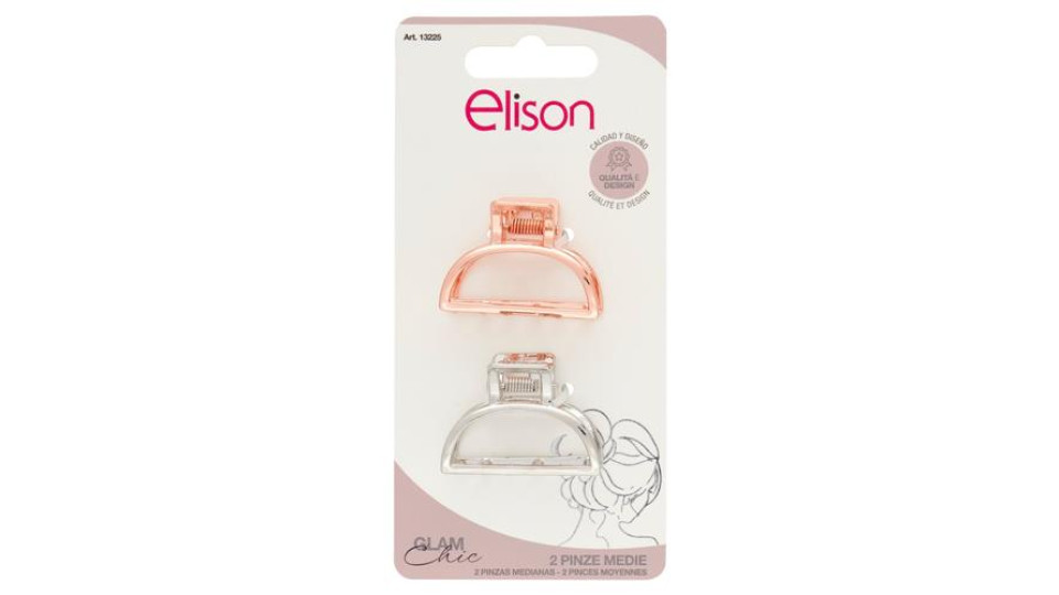 elison Glam Chic Pinze Medie Metal 2 pz