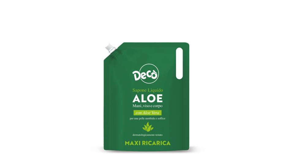 Decò Sapone Liquido Ricarica Aloce 1000ml in busta