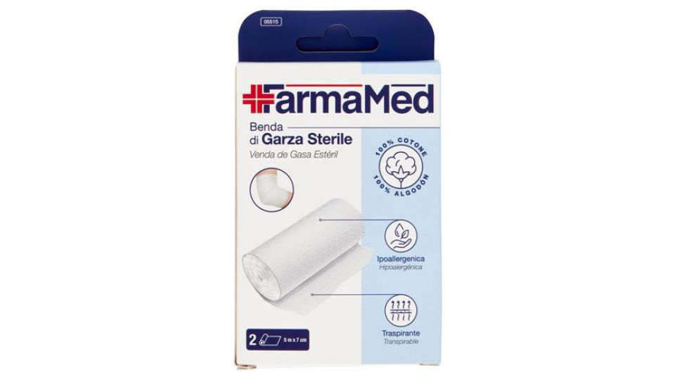 FarmaMed Benda di Garza Sterile 5 m x 7 cm 2 pz