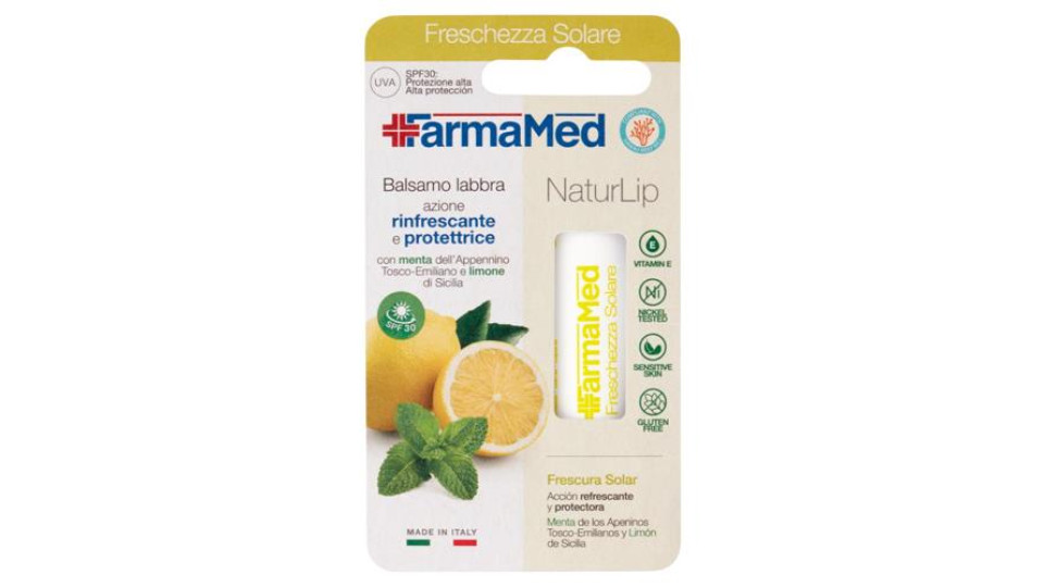 FarmaMed Freschezza Solare Balsamo labbra azione rinfrescante e protettrice SPF30 5,5 ml