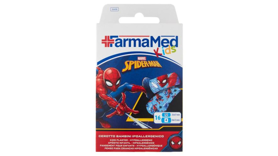 FarmaMed Kids Marvel Spiderman Cerotto Bambini Ipoallergenico 16 pz