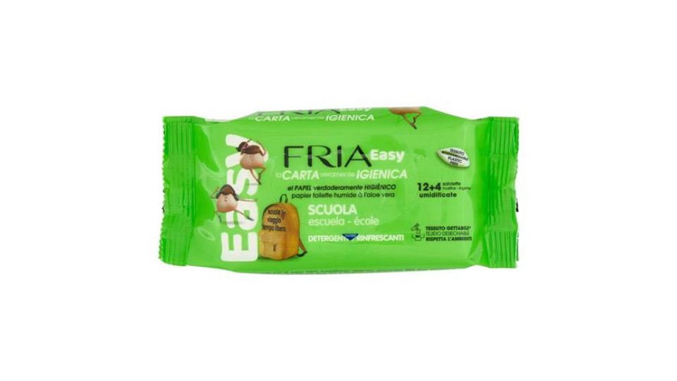 Fria Easy la Carta veramente Igienica Scuola salviette umidificate Detergenti e Rinfrescanti 12+4 pz