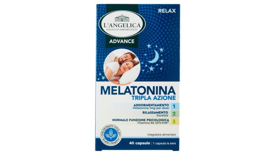 L'Angelica Advance Melatonina Tripla Azione 40 capsule 11,2 g