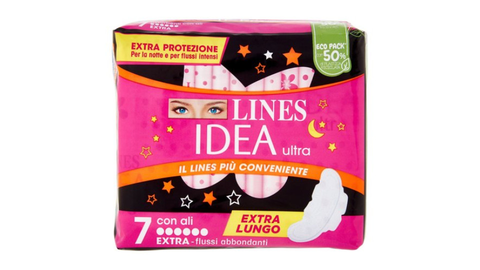 Lines Idea ultra Extra - flussi abbondanti con ali 7 pz