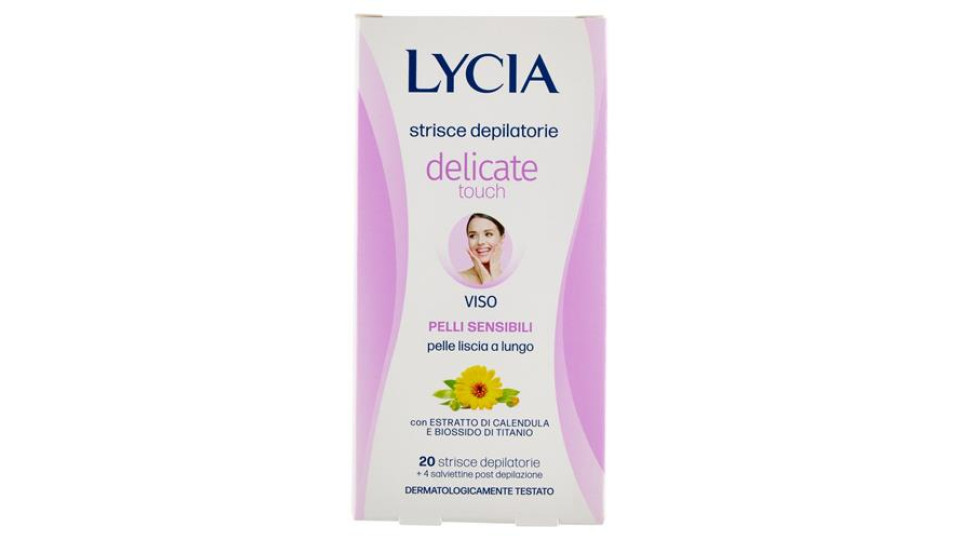 Lycia delicate touch strisce depilatorie Viso Pelli Sensibili 20 strisce + 4 salviettine